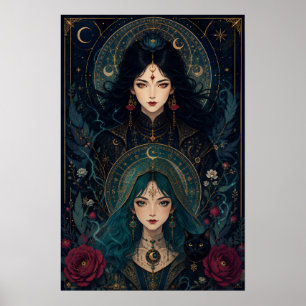 Häxsyskon – Gotisk Art Nouveau Fantasy Poster