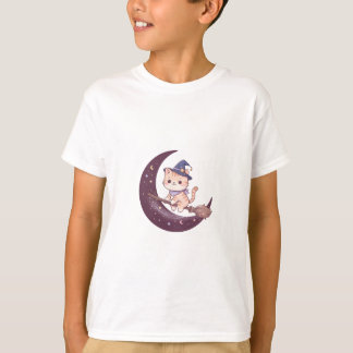 Häxunge rider sopkvast på månen barn t shirt