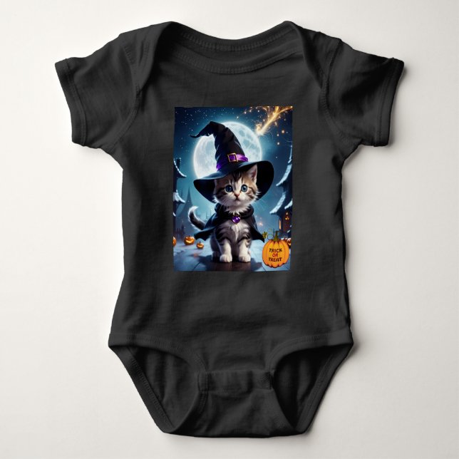 Häxunge Söt Halloween T Shirt (Framsida)