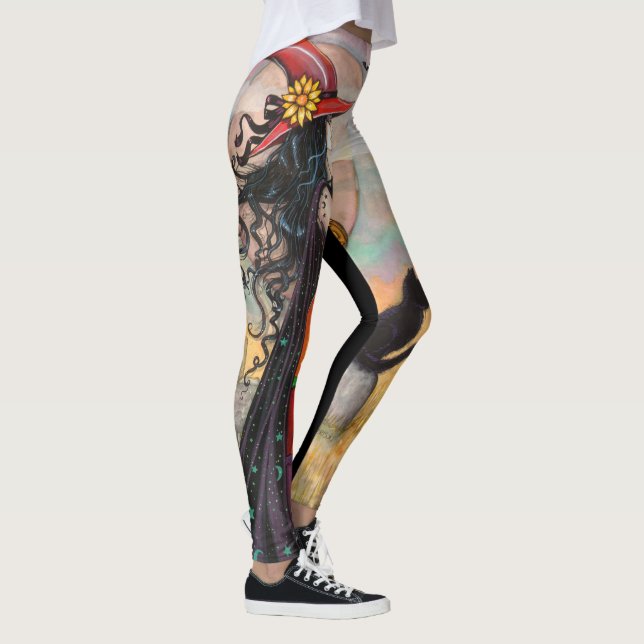 Häxväg Halloween Fantasy Art Leggings (Höger)