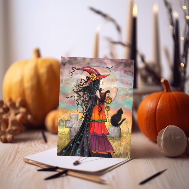 Häxväg Halloween Häxkunst Kort (Skapare uppladdad)