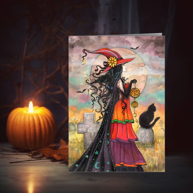 Häxväg Halloween Häxkunst Kort (Skapare uppladdad)
