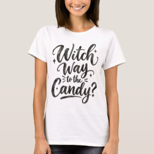 Häxväg till godis Halloween bus eller godis T Shirt