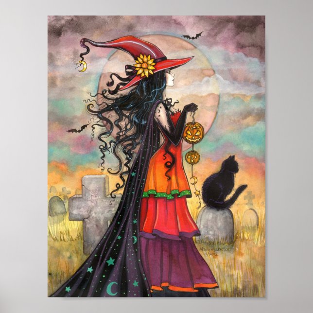 Häxvägen Halloween Fantasy Gotisk Konst Poster (Framsidan)