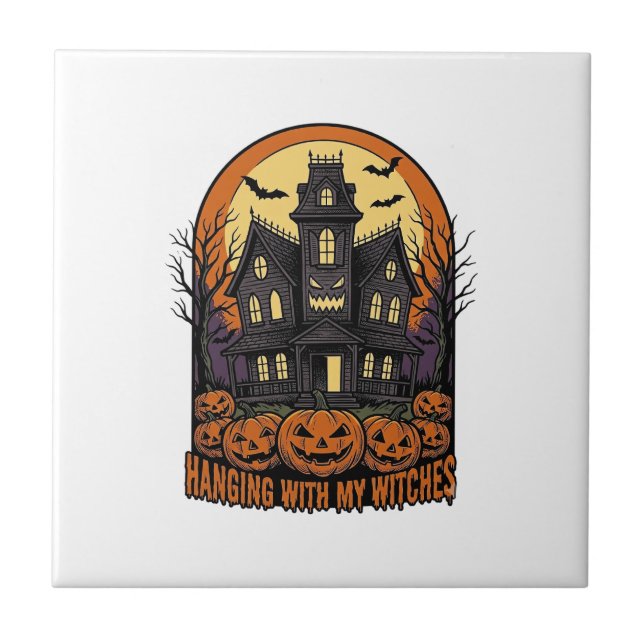 Häxvän Halloween Spökhus Tröja_1 Kakelplatta (Framsidan)