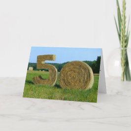 "Hay! 50:e lycklig-hälsningskort med Hay Bales Kort