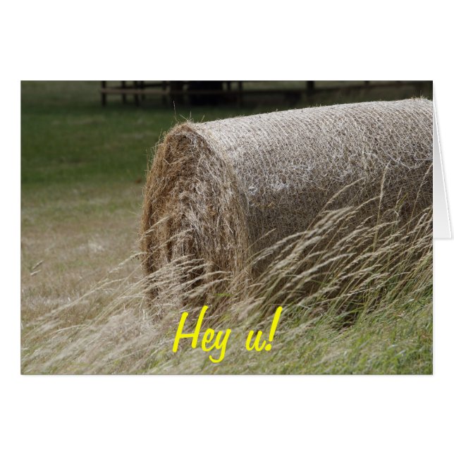Hay bales Mors dag Card. Hälsningskort (Framsidan Horizontal)