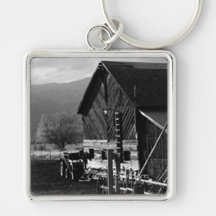 Hay Barn Fyrkantig Silverfärgad Nyckelring