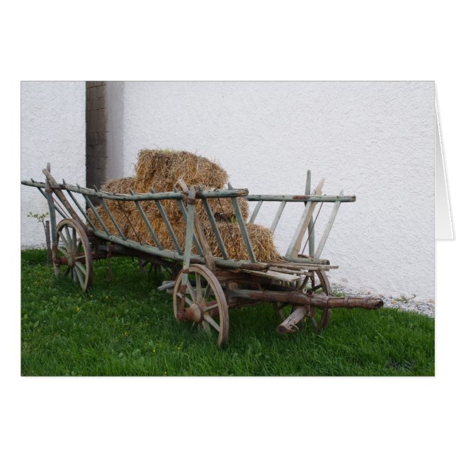 Hay Cart Hälsningskort (Framsidan Horizontal)