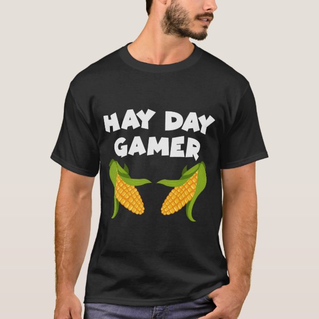 Hay Day Gamer Funny Maj Farmer T Shirt (Framsida)