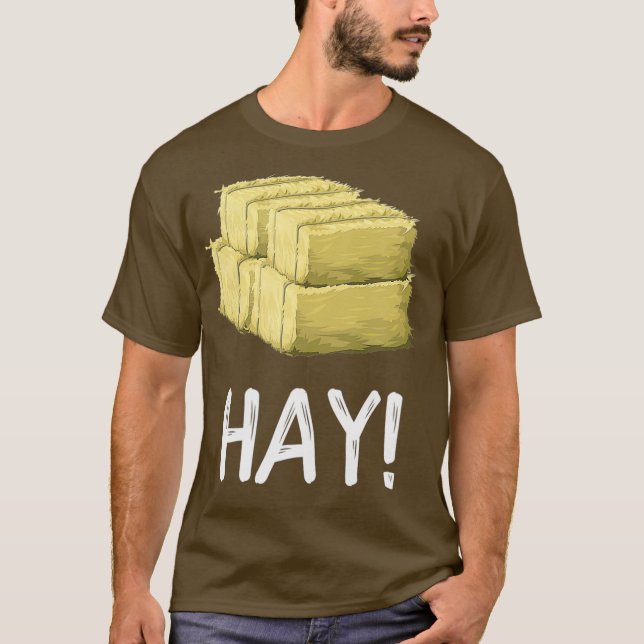 Hay Funny Farming Bale of Hay T Shirt (Framsida)