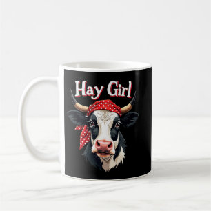 Hay Girl Farmer Funny Cattle Cow Farm Älskare Kaffemugg