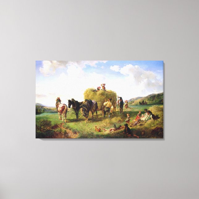 Hay Harvest, 1869 Canvastryck (Framsida)