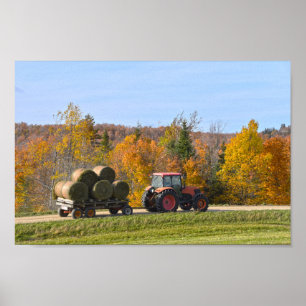 Hay Hauling i Vermont på hösten Poster