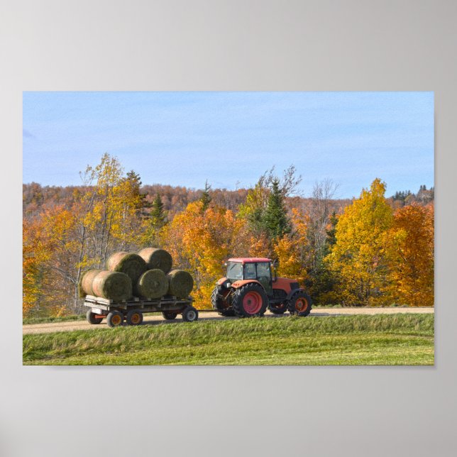 Hay Hauling i Vermont på hösten Poster (Framsidan)