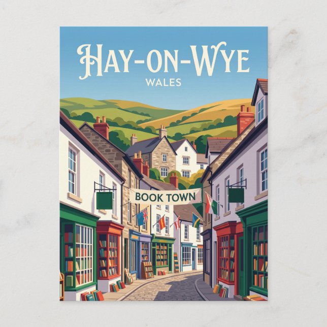 Hay-on-Wye Wales Vykort (Framsida)