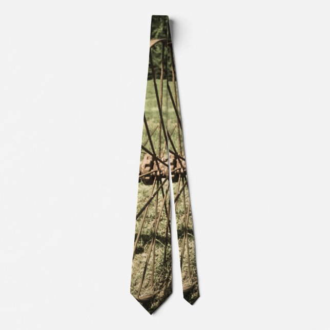 Hay Rake Wheel Åldras Neck Tie Slips (Framsida)