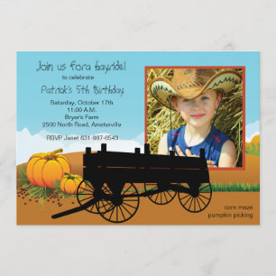 Hay Ride Photo Inbjudan