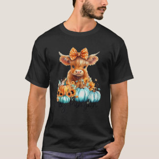 Hay s There Pumkin Highland Cow Fall Autumn Thanks T Shirt