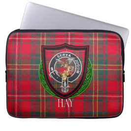 Hay Scottish Clan Tartan & Crest Laptop Fodral