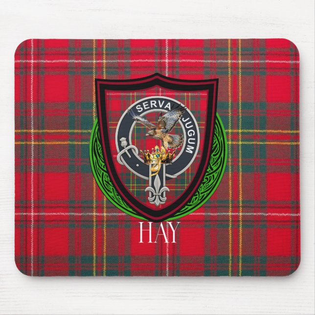 Hay Scottish Clan Tartan & Crest Musmatta (Framsidan)
