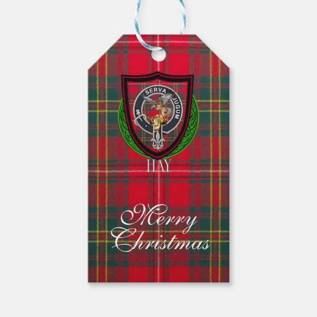 Hay Scottish Clan Tartan & Crest Presentetikett (Framsidan)