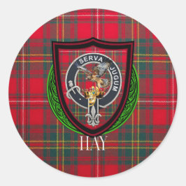 Hay skotska klan tartan & vapen runt klistermärke