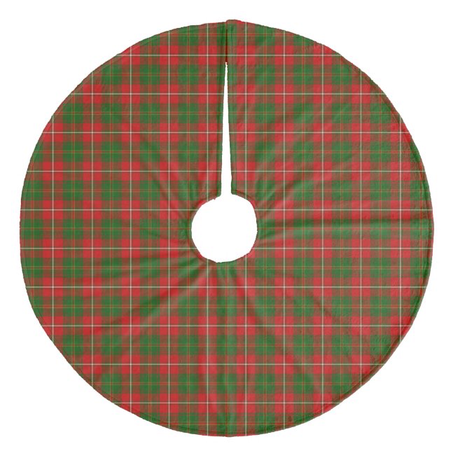 Hay tartan Red grönt plaid Julgransmatta Fleece (Framsidan)