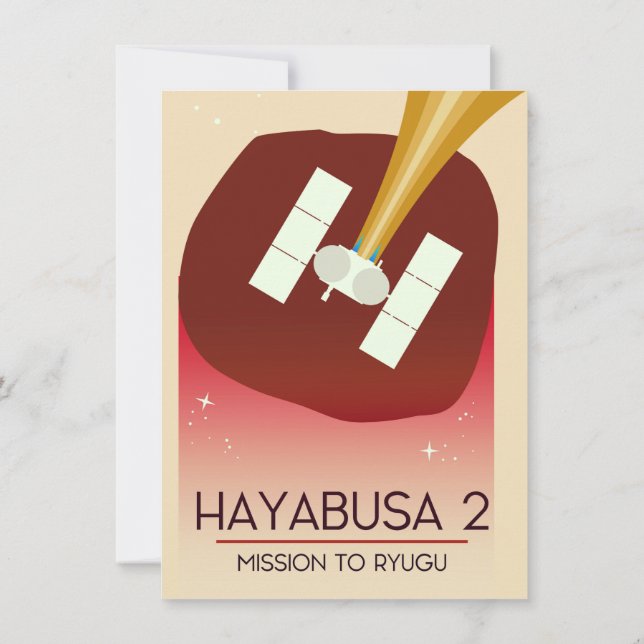 Hayabusa 2-uppdrag rymdkonst inbjudningar (Baksida)