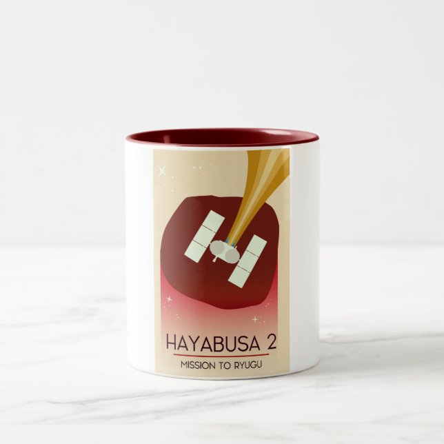 Hayabusa 2-uppdrag rymdkonst Två-Tonad mugg (Center)