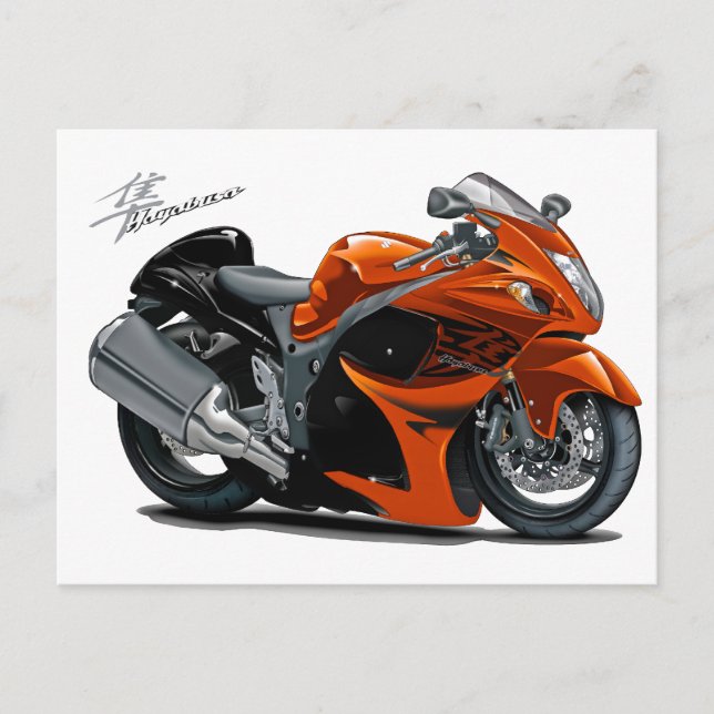 Hayabusa Orange Bike Vykort (Framsida)