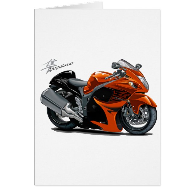 Hayabusa orange cykel hälsningskort (Framsidan)