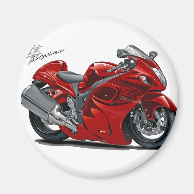 Hayabusa Red Bike Magnet (Framsidan)