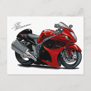 Hayabusa Röd-Svart Motorcykel Vykort