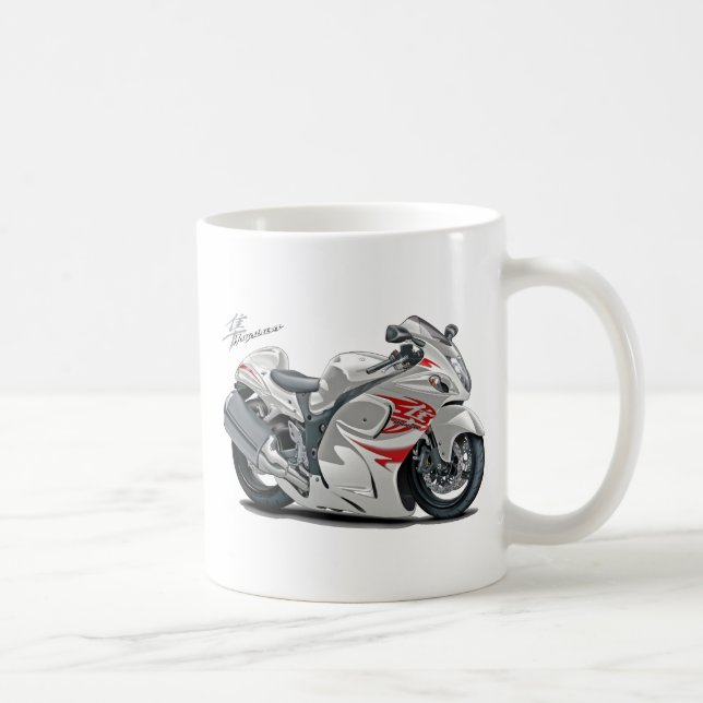 Hayabusa Vit-Röd cykel Kaffemugg (Höger)