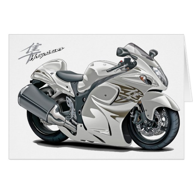 Hayabusa vitcykel hälsningskort (Framsidan Horizontal)