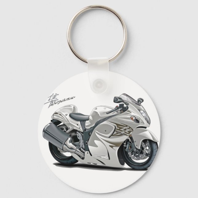 Hayabusa White Bike Nyckelring (Framsida)