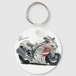 Hayabusa White-Red Bike Nyckelring