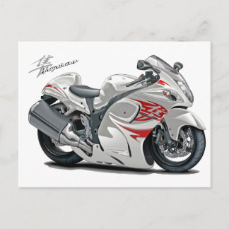 Hayabusa White-Red Bike Vykort