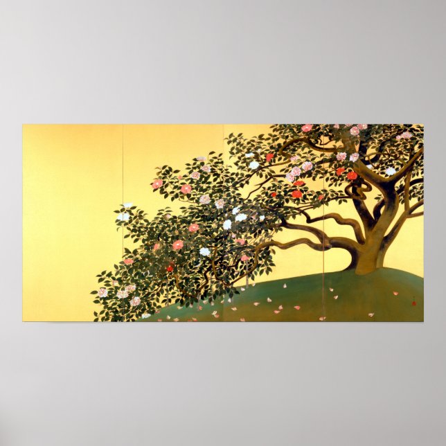 Hayami Gyoshū Camellia Blommars Poster (Framsidan)