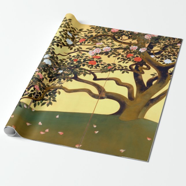 Hayami Gyoshū Kameliablommor Presentpapper (Utrullad)