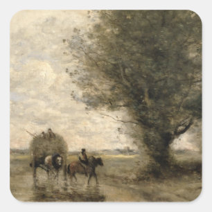 Haycarten, C. 1860 Fyrkantigt Klistermärke