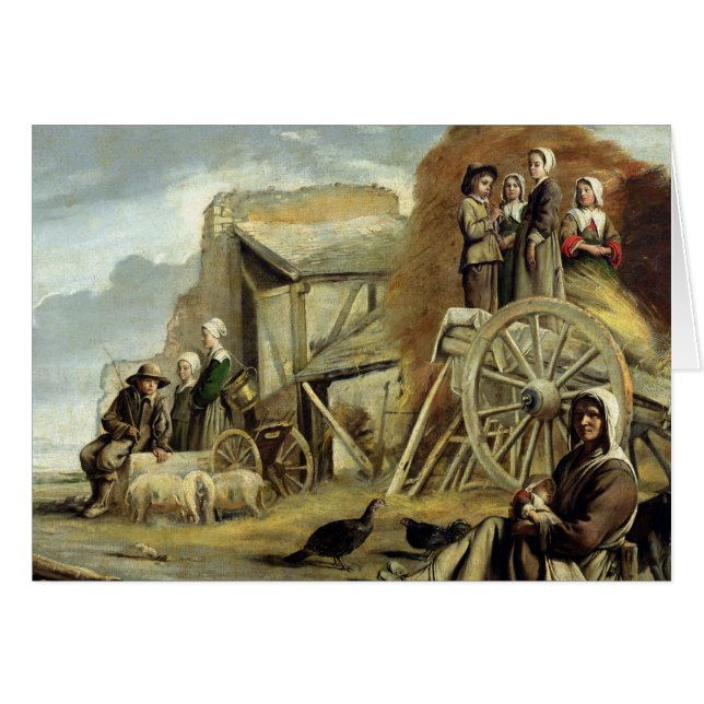 Haycarten eller retur från slåttern, 1641 hälsningskort (Framsidan Horizontal)
