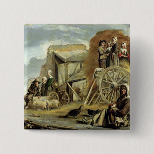 Haycarten eller retur från slåttern, 1641 knapp