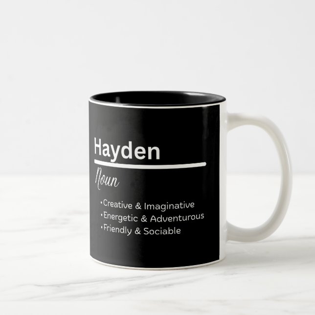 Hayden Boy Name Definition Personalized Mug Två-Tonad Mugg (Höger)
