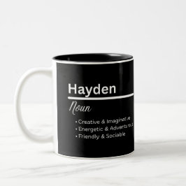 Hayden Boy Name Definition Personalized Mug Två-Tonad Mugg