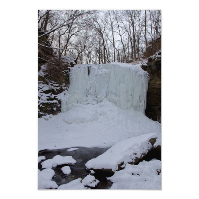 Hayden Springa Falls på vintern, Columbus, Ohio Fototryck (Framsidan)