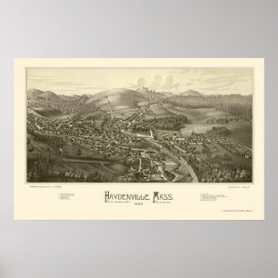 Haydenville panorama- karta för MORSOR - 1886 Poster