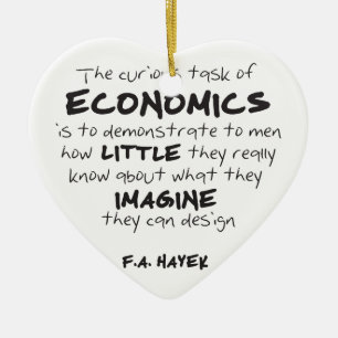 Hayek - den nyfikna uppgiften av nationalekonomi julgransprydnad keramik