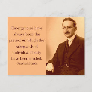Hayek om nödsituationer vykort